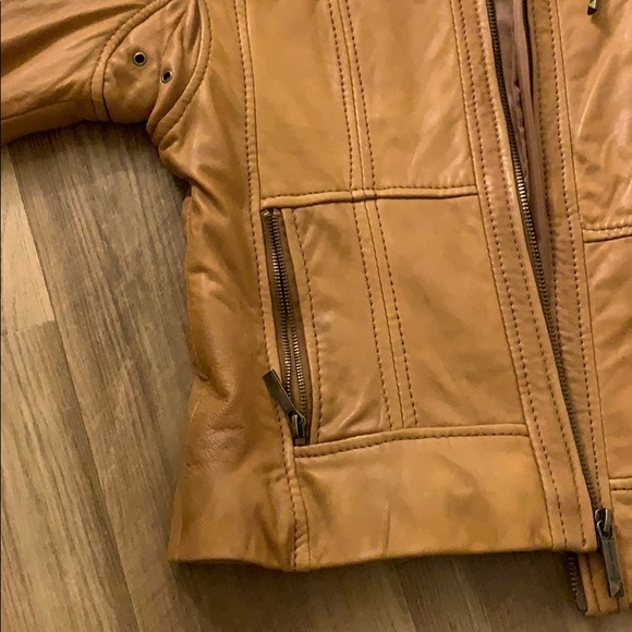 Michael by Michael Kors Brown Leather Jacket - Picture 4 of 6